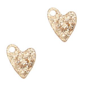 Bedels Plexx hart glitter Rose peach