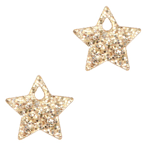 Bedels Plexx ster glitter Rose peach