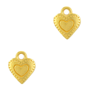 Metaal bedels DQ heart Goud (nikkelvrij)