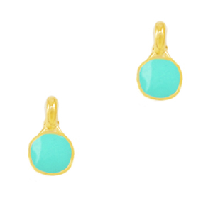 Metaal bedels DQ Turquoise green-gold (nikkelvrij)