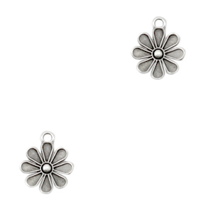 Metaal bedels DQ flower Antiek zilver (nikkelvrij)
