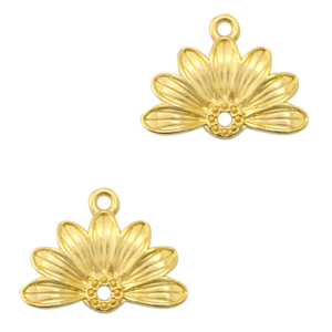 Metaal bedels DQ half flower Goud (nikkelvrij)