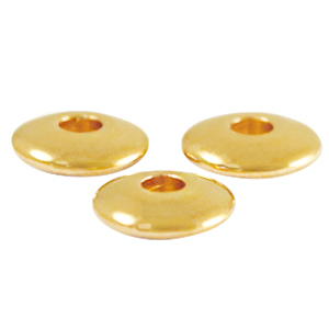 Metaal kralen DQ disc 6mm Goud (nikkelvrij)