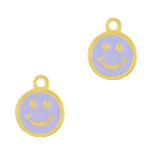 Metaal bedels DQ smiley Goud-purple (nikkelvrij)