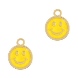 Metaal bedels DQ smiley Goud-sunrise yellow (nikkelvrij)