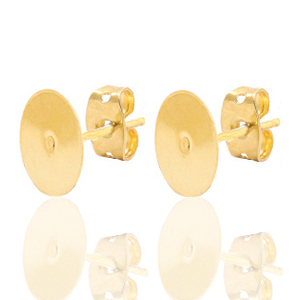 Metaal onderdelen DQ oorstekers 8mm Goud (nikkelvrij)
