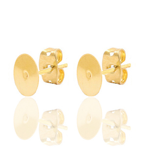 Metaal onderdelen DQ oorstekers 6mm Goud (nikkelvrij)