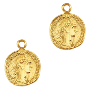 Metaal bedels DQ Roman coin Goud (nikkelvrij)