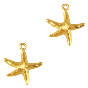 Metaal bedels DQ starfish Goud (nikkelvrij)