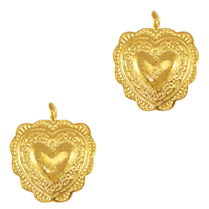 Metaal bedels DQ heart Goud (nikkelvrij)