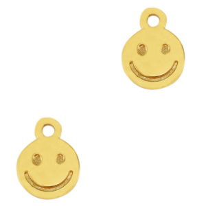 Metaal bedels DQ smiley Goud (nikkelvrij)