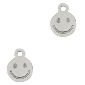 Metaal bedels DQ smiley Antiek zilver (nikkelvrij)