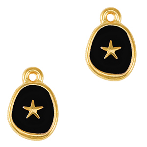 Metaal bedels DQ starfish Goud-black (nikkelvrij)
