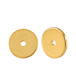 Metaal kralen DQ disc rondellen 10mm Goud (nikkelvrij)