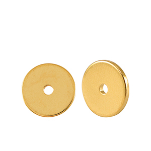 Metaal kralen DQ disc rondellen 8mm Goud (nikkelvrij)
