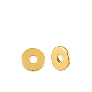 Metaal kralen DQ disc rondellen 4mm Goud (nikkelvrij)