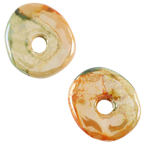Grieks keramiek DQ donut Light green-orange