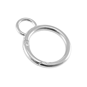 Metaal onderdelen DQ sleutelhanger 24mm met oog Antiek zilver (nikkelvrij)