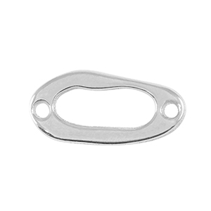 Metaal bedels DQ tussenstuk oval Antiek zilver (nikkelvrij)
