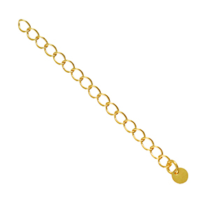 Metaal onderdelen DQ verlengketting coin 4mm Goud (nikkelvrij)