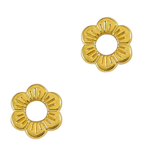 Metaal bedels DQ tussenstuk flower 12mm Goud (nikkelvrij)