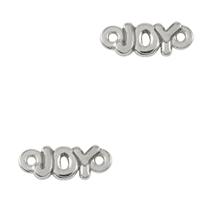 Metaal bedels DQ tussenstuk "JOY" Antiek zilver (nikkelvrij)