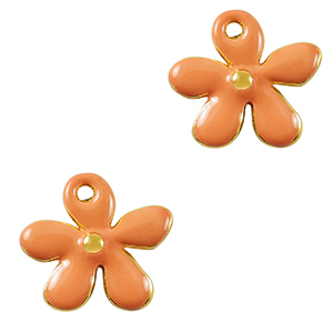 Metaal bedels DQ bloem Goud-oranje (nikkelvrij)
