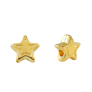 Metaal kralen DQ star Goud (nikkelvrij)