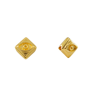 Metaal kralen DQ rhombus with eye Goud (nikkelvrij)