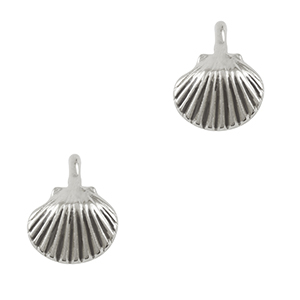 Metaal bedels DQ shell Antiek zilver (nikkelvrij)