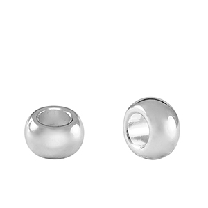 Metaal kralen DQ rondelle 7mm Antiek zilver (nikkelvrij)