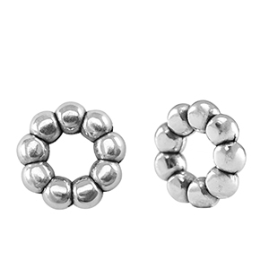 Metaal kralen DQ spacer Bali ring 11mm Antiek zilver (nikkelvrij)