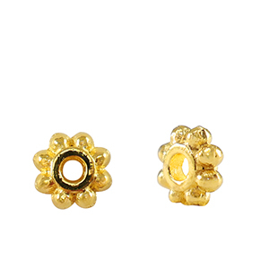 Metaal kralen DQ spacer Bali ring 6mm Goud (nikkelvrij)