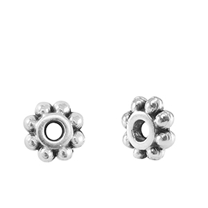 Metaal kralen DQ spacer Bali ring 6mm Antiek zilver (nikkelvrij)