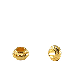 Metaal kralen DQ spacer Bali ring 6mm Goud (nikkelvrij)