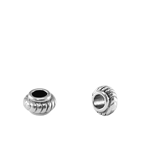 Metaal kralen DQ spacer Bali ring 6mm Antiek zilver (nikkelvrij)