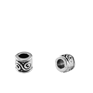 Metaal kralen DQ tubes Antiek zilver (nikkelvrij)
