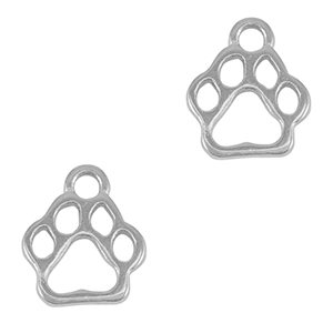 Metaal bedels DQ dog paw Antiek zilver (nikkelvrij)