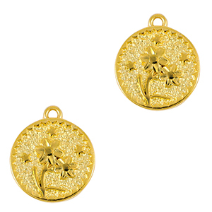 Metaal bedels DQ flower Goud (nikkelvrij)