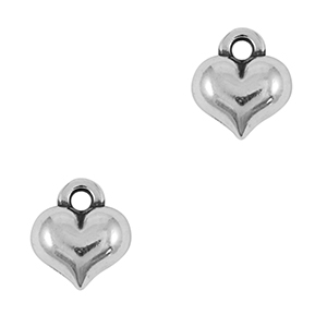 Metaal bedels DQ heart Antiek zilver (nikkelvrij)