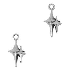 Metaal bedels DQ star Antiek zilver (nikkelvrij)