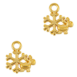 Metaal bedels DQ snowflake Goud (nikkelvrij)