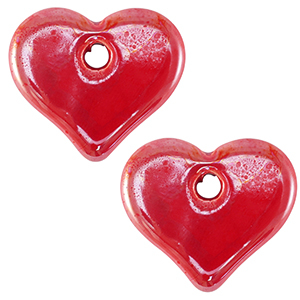 Grieks keramiek DQ heart Bonfire red
