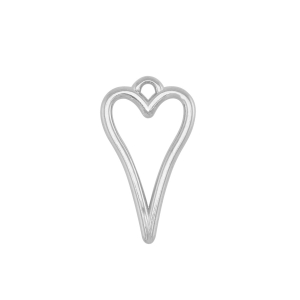 Metaal bedels DQ heart Antiek zilver