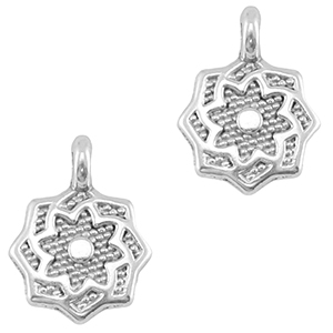 Metaal bedels DQ flower Antiek zilver (nikkelvrij)