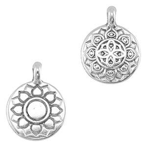 Metaal bedels DQ flower Antiek zilver (nikkelvrij)