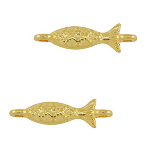 Metaal tussenstuk DQ fish Goud (nikkelvrij)