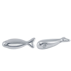 Metaal kralen DQ fish Antiek zilver (nikkelvrij)