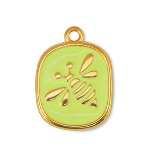 Metaal bedels DQ bee Lime Yellow-Goud (nikkelvrij)