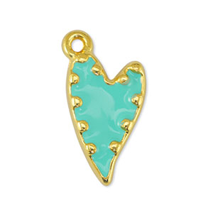 Metaal bedels DQ heart Veraman Blue-Goud (nikkelvrij)
